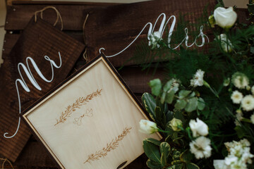 Wedding plate of the bride and groom
