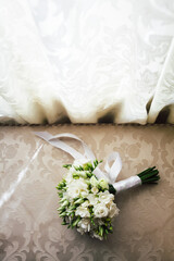 beautiful wedding bouquet on the table