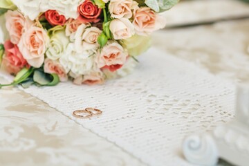 wedding bouquet on the table