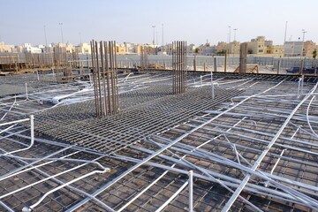 construction site in the city ready for concrete