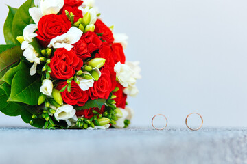 bouquet of roses on the table