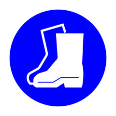Wear safety boots vector icon isolated on white background, foot protection safety symbol