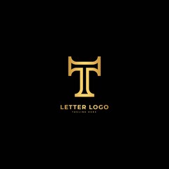 Letter T. Elegant logotype vector. Minimalist logo concept
