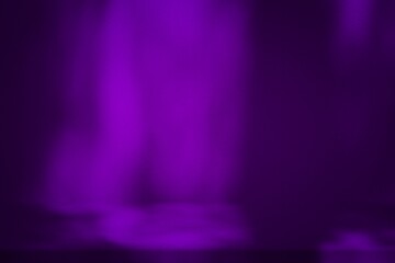 Stucco Table with Tree Shadow on Dark Violet Concrete Wall Texture Background, Suitable for Product Presentation Backdrop, Display, and Mock up.