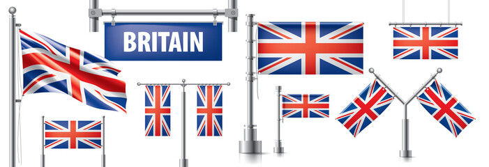 Fototapeta na wymiar United Kingdom flag, vector illustration on a white background