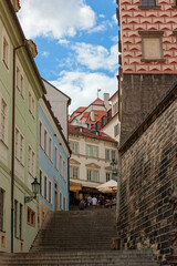 Prague old town street on a summer afternoon