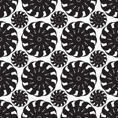 Abstract Seamless Pattern. Modern stylish texture. Composition from chaotic shapes. For print, Textile, wrapping, wallpaper, website. Simple digital drawing with mandalas. 