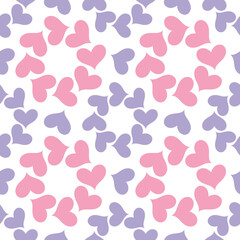 Naklejka na ściany i meble Heart Seamless Pattern. Vector design for gift wrap, fabric, textile print, wallpaper, wrapping paper, party invitation, packaging, menu design, scrap-booking, template.