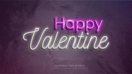 valentine neon light typography premium editable text effect