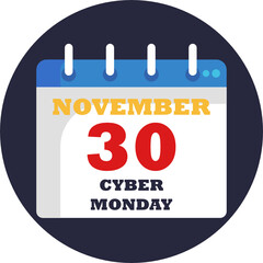 Cyber Monday sale Icon. Vector Icon of discount labels isolated. 