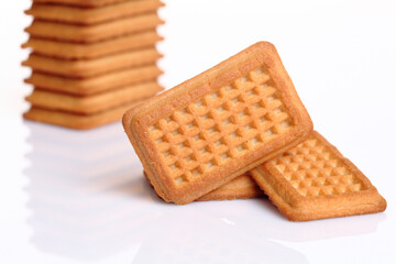 Milk Biscuits On White Background