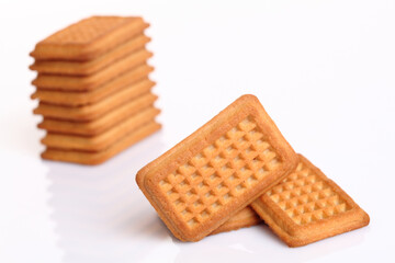 Milk Biscuits On White Background