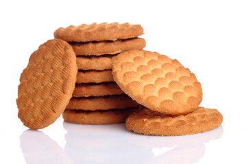 Milk Biscuits On White Background