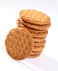 Milk Biscuits On White Background