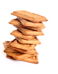 Milk Biscuits On White Background