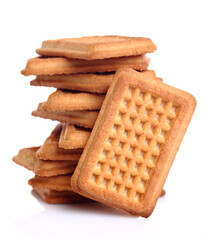 Milk Biscuits On White Background