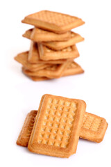 Milk Biscuits On White Background