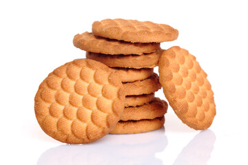 Milk Biscuits On White Background