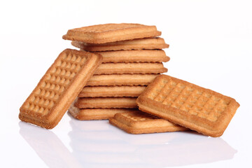 Milk Biscuits On White Background
