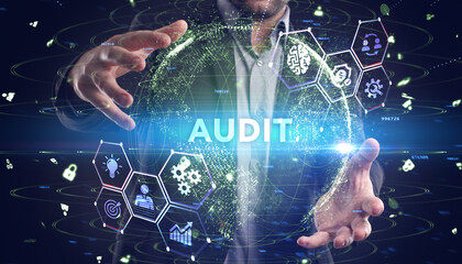 Business, Technology, Internet and network concept. Audit business and finance concept.