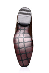 Brown man's shoe isolated on white background