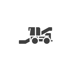 Snow removal truck vector icon. filled flat sign for mobile concept and web design. Snow cleaning machine glyph icon. Symbol, logo illustration. Vector graphics