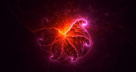 3D rendering abstract fractal light background