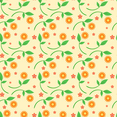可愛い花のシームレスパターン背景素材3