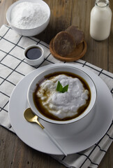 indonesian food  marrow porridge with sugar  on the plate