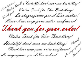Fototapeta premium Thank you for your order Wordcloud - illustration