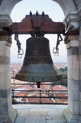 Naklejka premium Bells on the leaning tower of Pisa, Tuscany, Italy