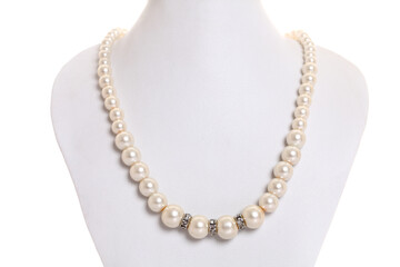 pearl necklace isolated on white