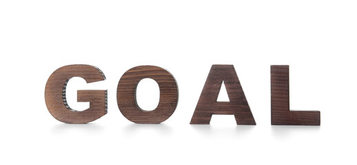 Word GOAL on white background