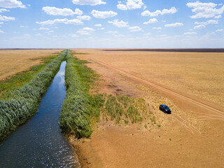 Irrigation Canal in a desert or steppe area