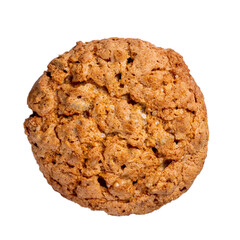 Oatmeal cookies close up isolated on white background