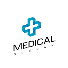 Health Care, Hospital Logo With Cross Symbol