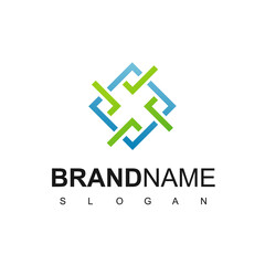 Obraz premium Abstract Square Logo Design Template