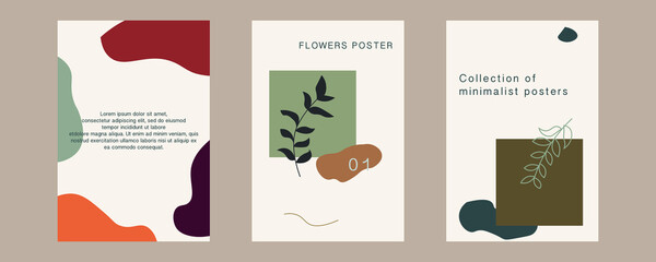 Botanical wall art vector set. Foliage line art drawing with abstract shape. Abstract Plant Art design for print, cover, wallpaper, Minimal and natural wall art. Vector illustration.
