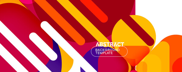 Modern geometric round shapes and dynamic lines, abstract background. Vector illustration for placards, brochures, posters and banners