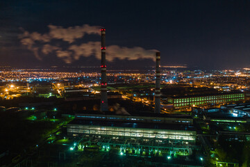 Fototapeta premium Oil refinery night
