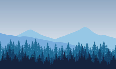 Very soothing scenery in the morning. Vector illustration