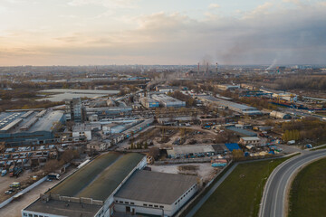 Fototapeta premium Industrial zone aerial