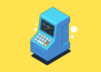 Program development and programming isometric icon, Artificial intelligence automated process big data processing.