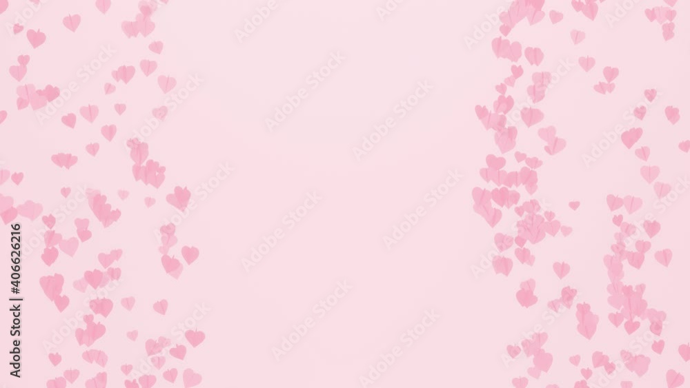 Aufkleber heart shape geometry floating from bottom. beautiful valentine's background. perfect cg seamless loo