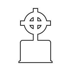 Gravestone black on a white background, vector illustration for design.