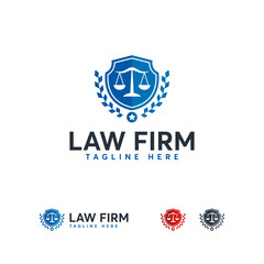 Shield of Law Firm Logo designs Concept vector, Scale logo template