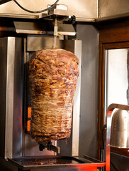 Fresh and juicy chicken or lamb  meet baking for traditional Turkish doner kebap.