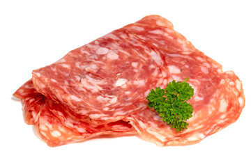 In hauchdünne Scheiben geschnittene, italienische Edelsalami