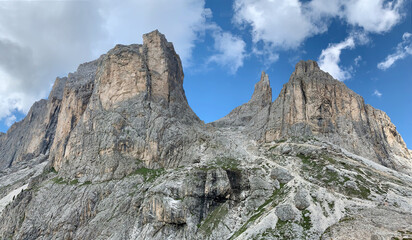 Rosengarten group in the Dolomites, a mountain range in northeastern Italy