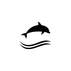 Jumping dolphin icon isolated on white background 